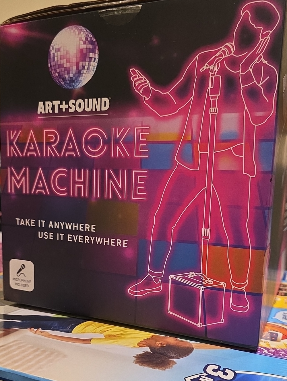 ART+SOUND Karaoke Machine - Neon Pink Graphic